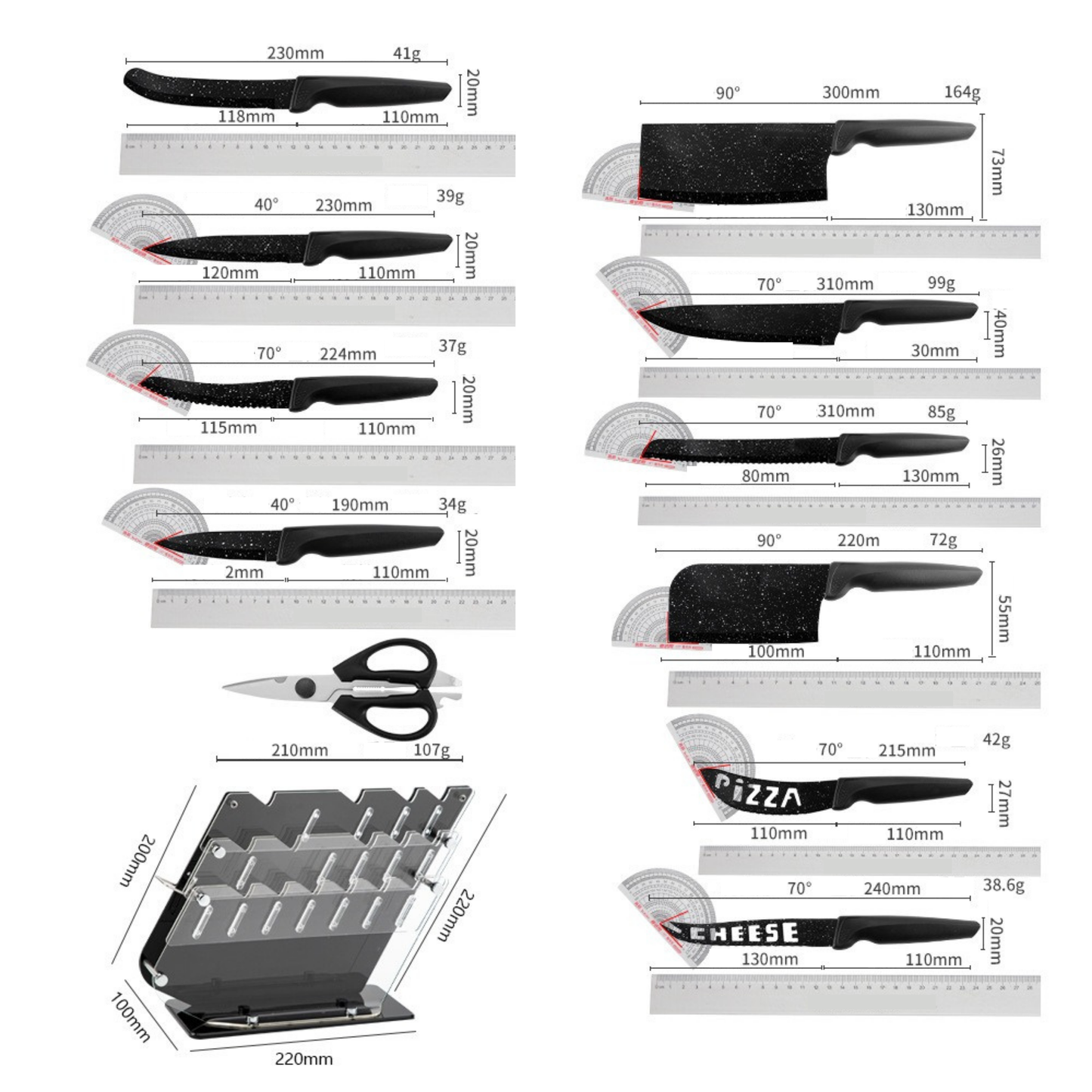 The Meteorite Series – 17 Piece Chef’s Professional Knife Set
